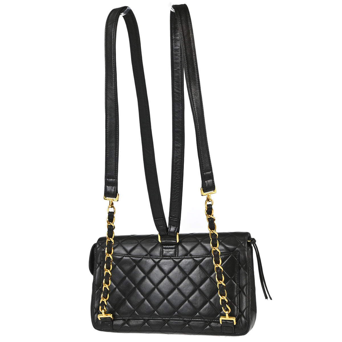 Chanel 1994-1996 Black Lambskin Classic Flap Backpack