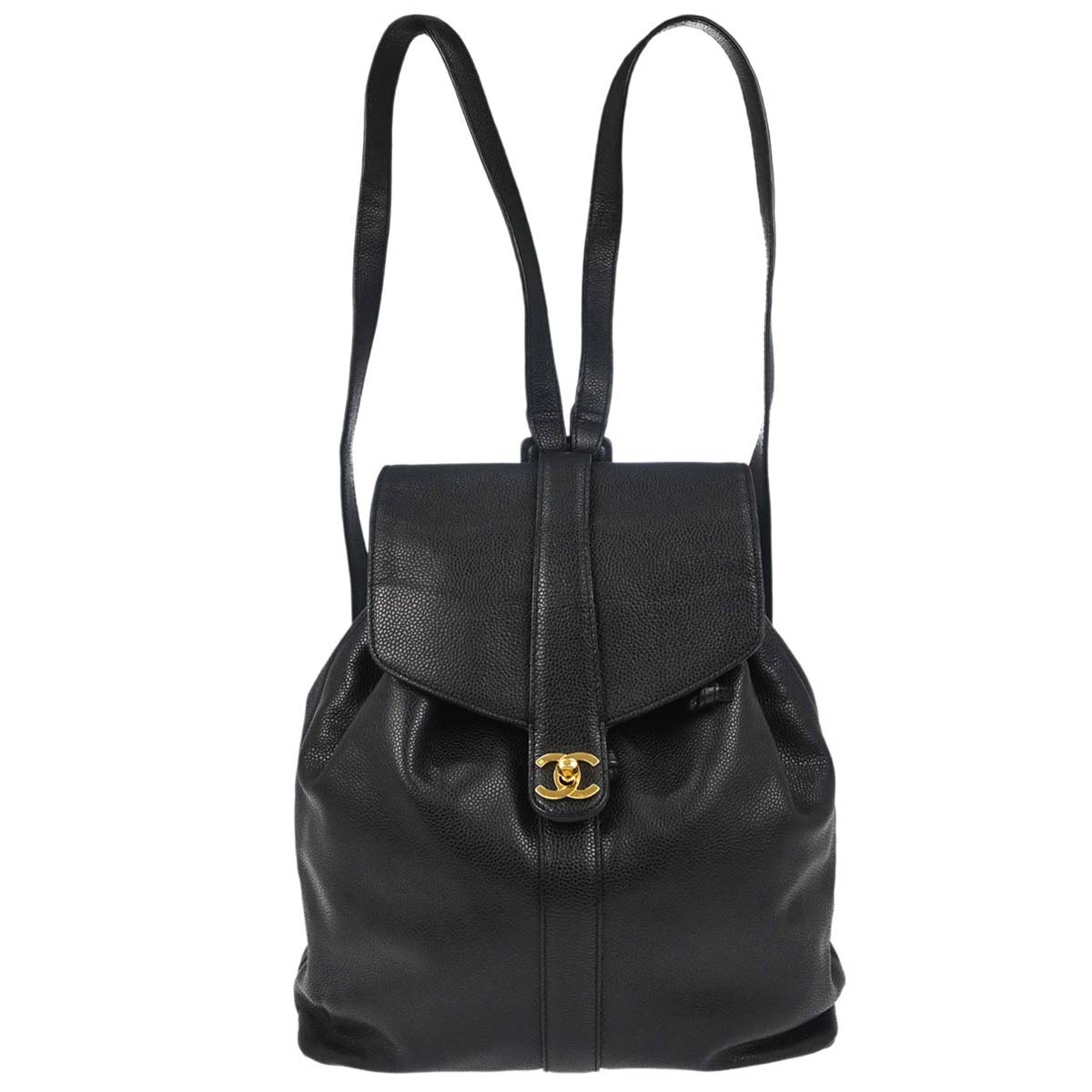 Chanel 1997-1999 Black Caviar Skin Backpack