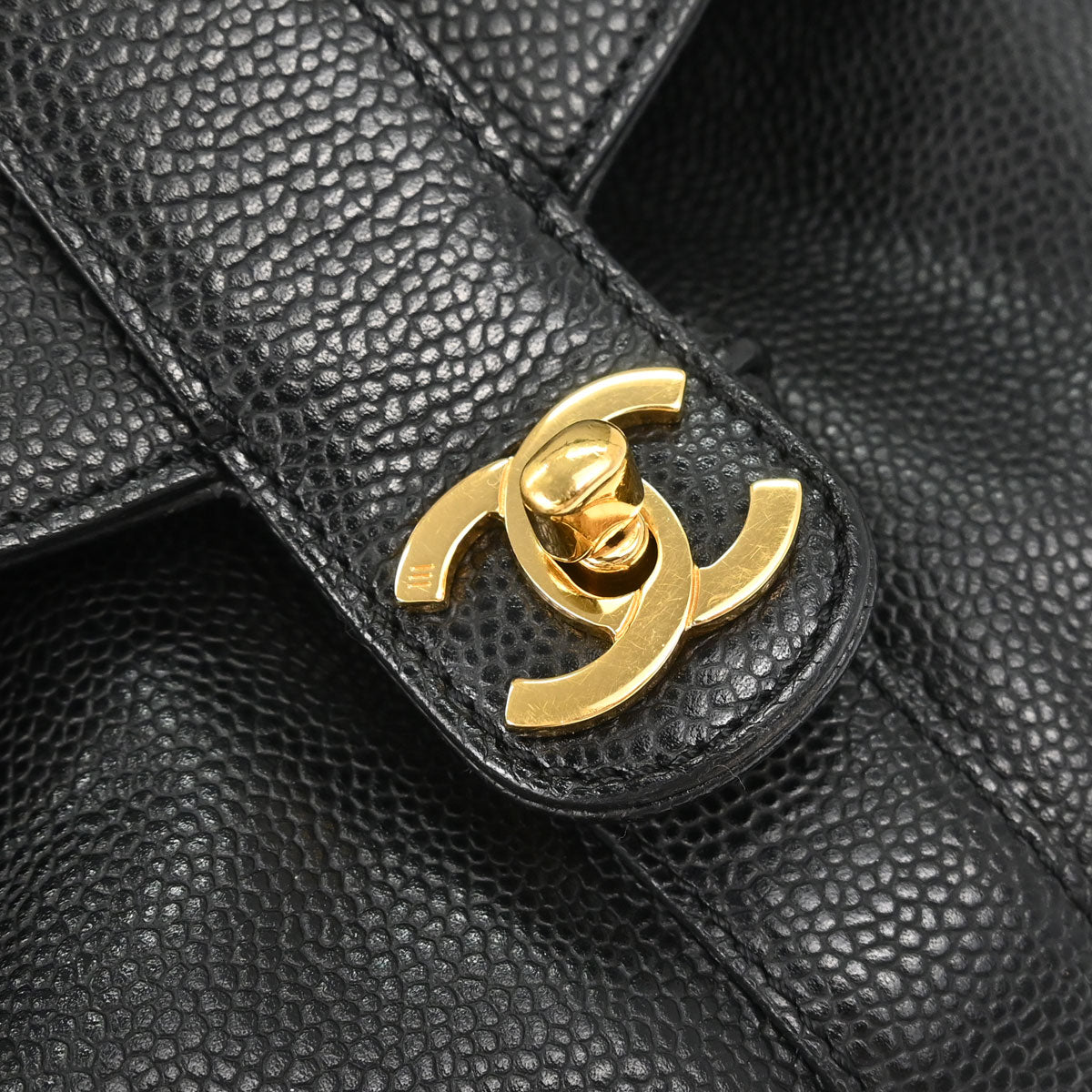 Chanel 1997-1999 Black Caviar Skin Backpack
