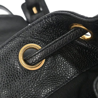 Chanel 1997-1999 Black Caviar Skin Backpack