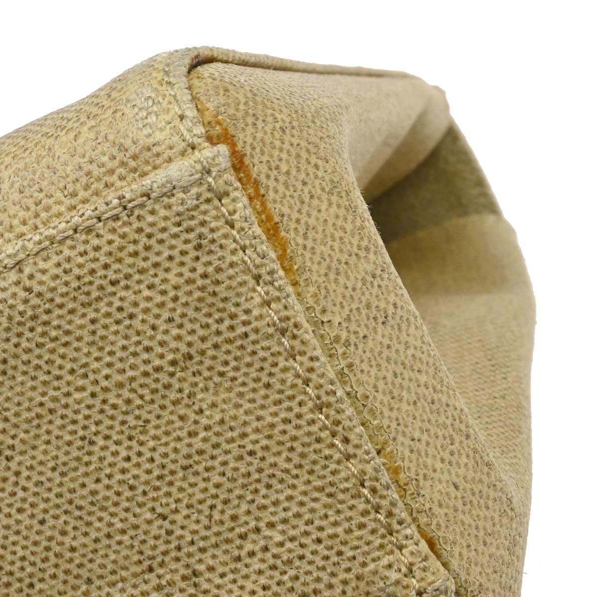 Chanel Beige Canvas Top Handle Straight Flap Handbag
