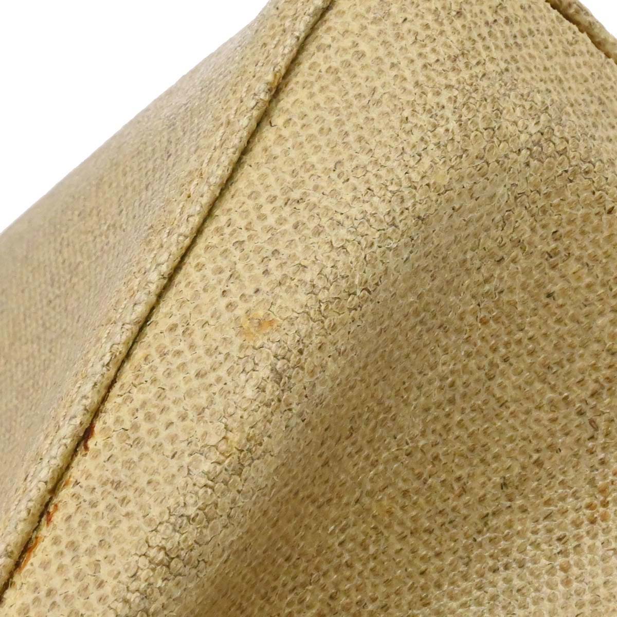 Chanel Beige Canvas Top Handle Straight Flap Handbag