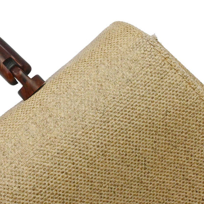 Chanel Beige Canvas Top Handle Straight Flap Handbag
