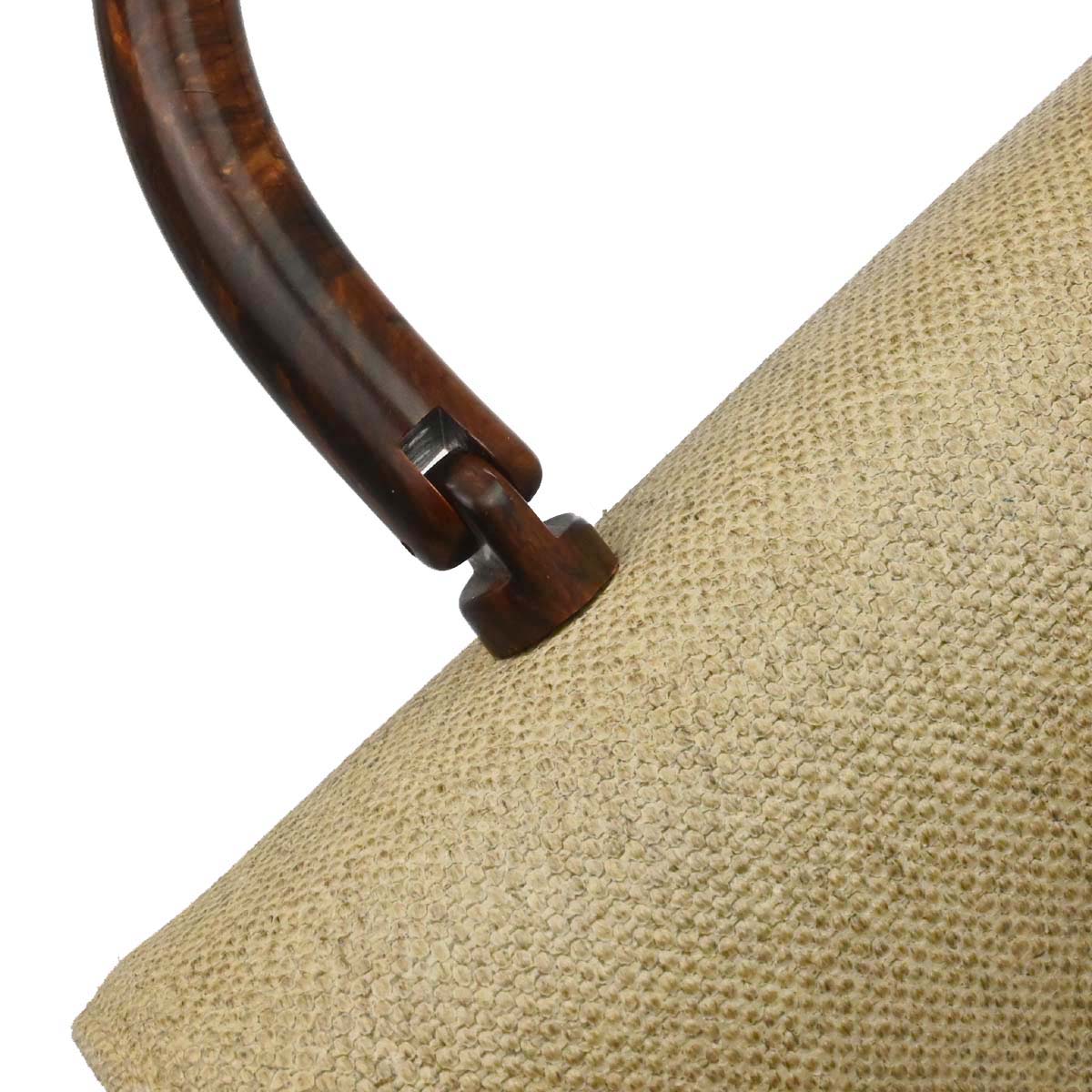 Chanel Beige Canvas Top Handle Straight Flap Handbag