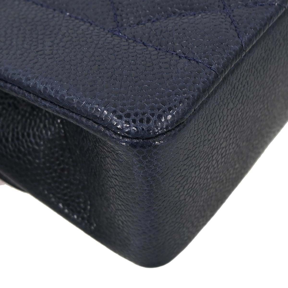 Chanel 1991-1994 Navy Caviar Skin Small Diana Shoulder Bag