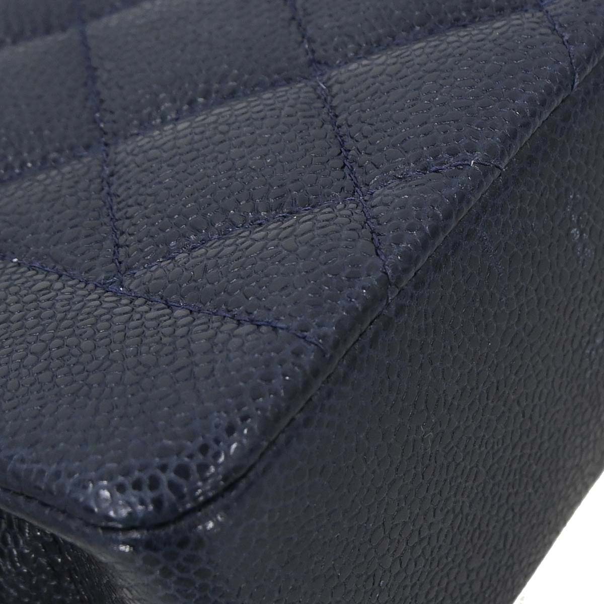 Chanel 1991-1994 Navy Caviar Skin Small Diana Shoulder Bag