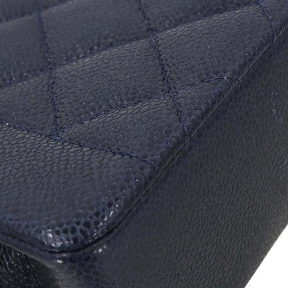Chanel 1991-1994 Navy Caviar Skin Small Diana Shoulder Bag