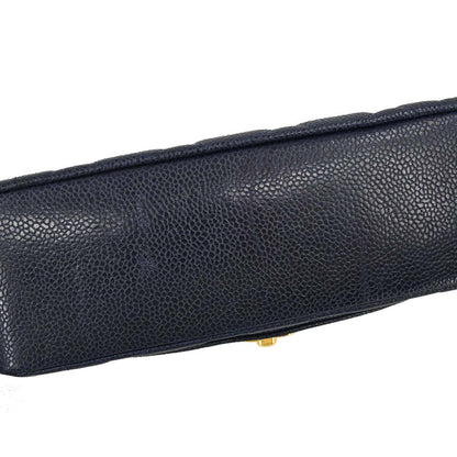 Chanel 1991-1994 Navy Caviar Skin Small Diana Shoulder Bag