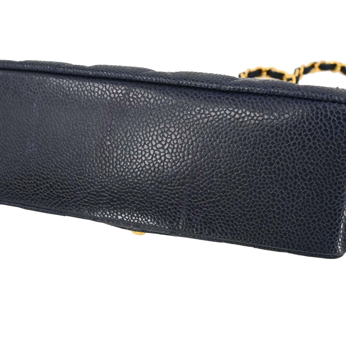 Chanel 1991-1994 Navy Caviar Skin Small Diana Shoulder Bag