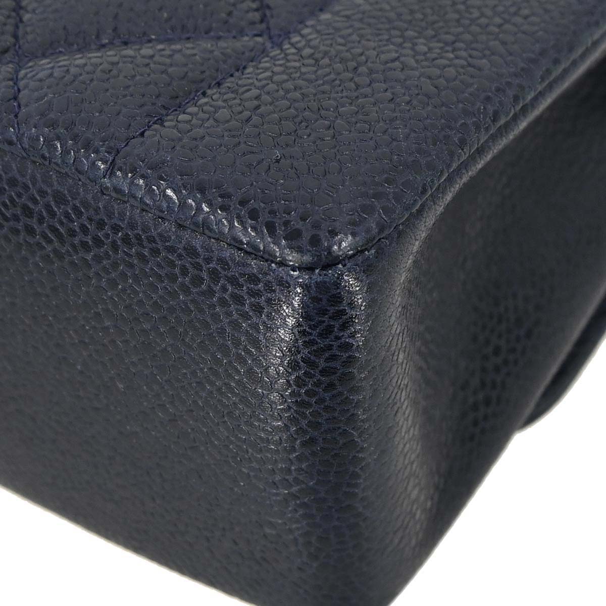 Chanel 1991-1994 Navy Caviar Skin Small Diana Shoulder Bag