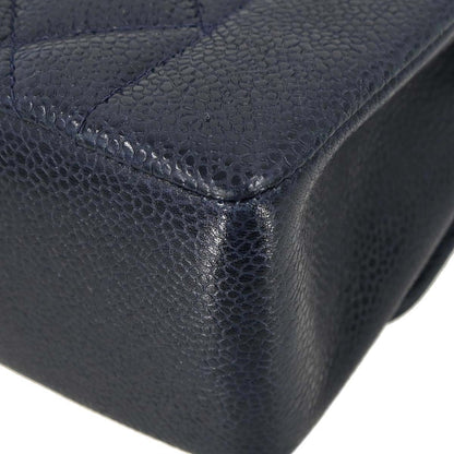 Chanel 1991-1994 Navy Caviar Skin Small Diana Shoulder Bag