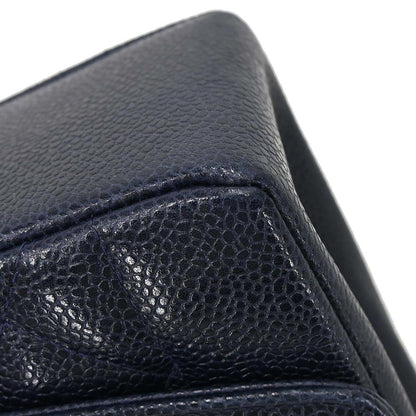 Chanel 1991-1994 Navy Caviar Skin Small Diana Shoulder Bag