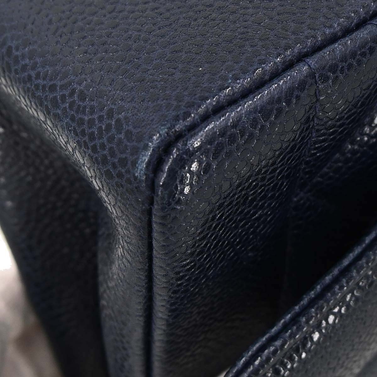 Chanel 1991-1994 Navy Caviar Skin Small Diana Shoulder Bag
