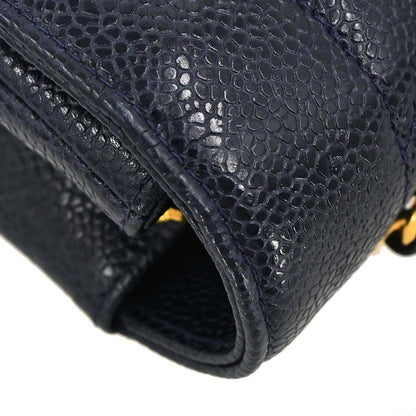 Chanel 1991-1994 Navy Caviar Skin Small Diana Shoulder Bag