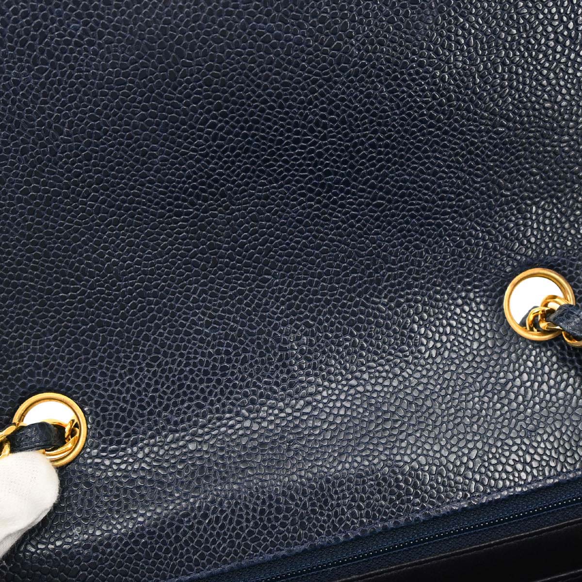 Chanel 1991-1994 Navy Caviar Skin Small Diana Shoulder Bag