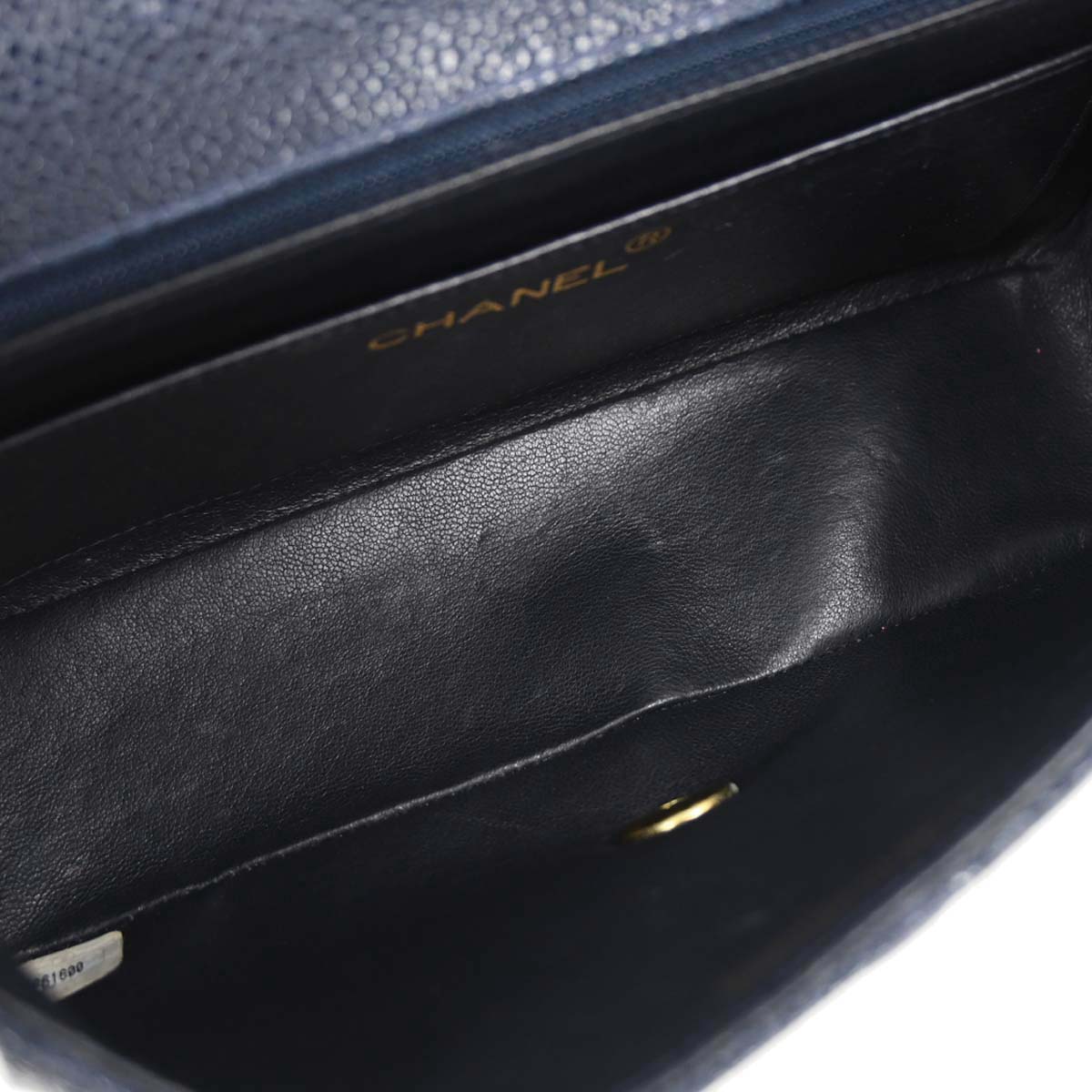 Chanel 1991-1994 Navy Caviar Skin Small Diana Shoulder Bag