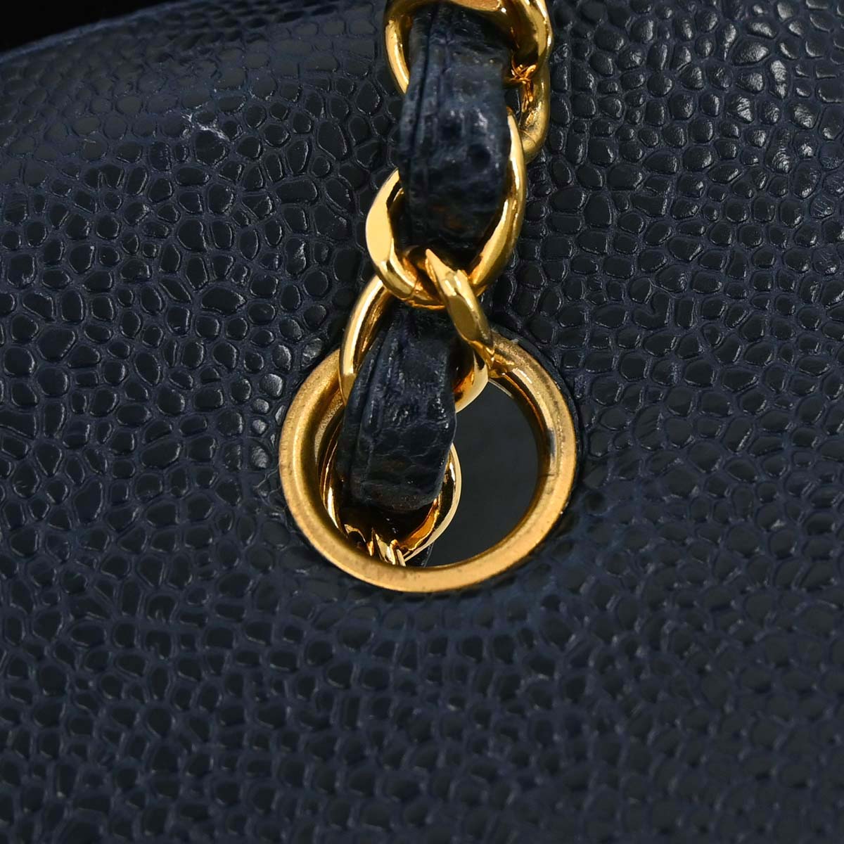 Chanel 1991-1994 Navy Caviar Skin Small Diana Shoulder Bag