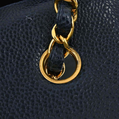 Chanel 1991-1994 Navy Caviar Skin Small Diana Shoulder Bag