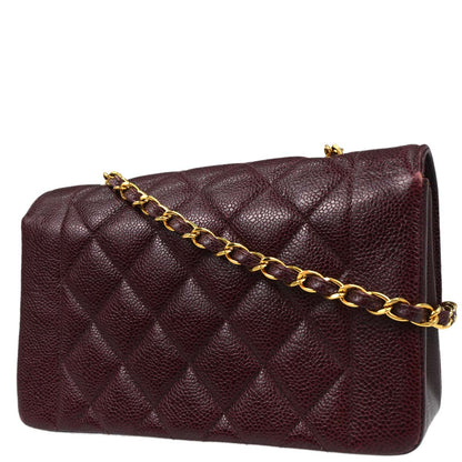 Chanel Bordeaux Caviar Skin Small Diana Shoulder Bag