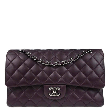 Chanel 2011 Purple Lambskin Medium Classic Double Flap Shoulder Bag
