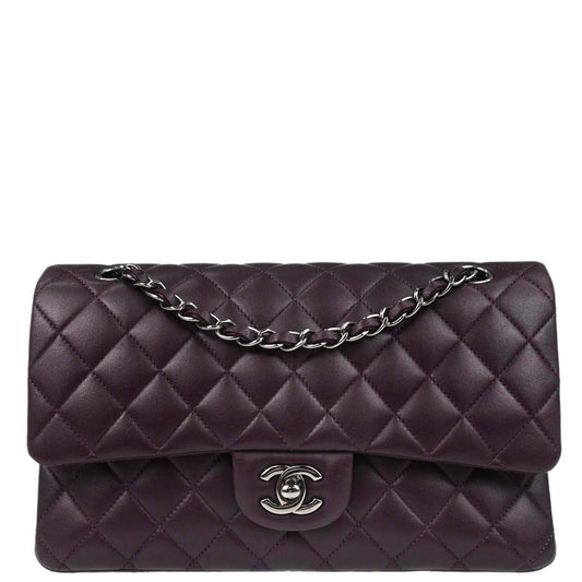Chanel 2011 Purple Lambskin Medium Classic Double Flap Shoulder Bag