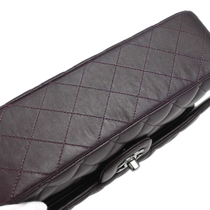 Chanel 2011 Purple Lambskin Medium Classic Double Flap Shoulder Bag