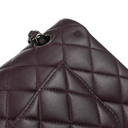 Chanel 2011 Purple Lambskin Medium Classic Double Flap Shoulder Bag