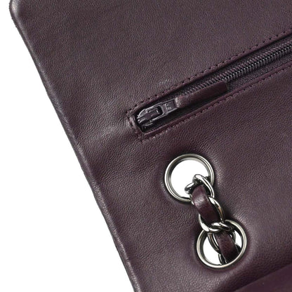 Chanel 2011 Purple Lambskin Medium Classic Double Flap Shoulder Bag