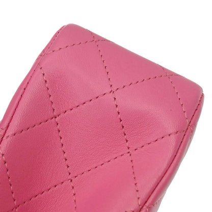 Chanel 2019 Pink Lambskin Medium Classic Double Flap Shoulder Bag