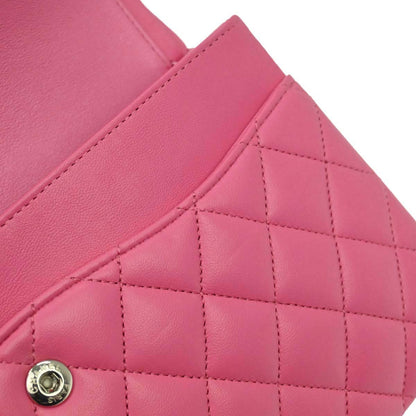 Chanel 2019 Pink Lambskin Medium Classic Double Flap Shoulder Bag
