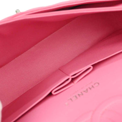 Chanel 2019 Pink Lambskin Medium Classic Double Flap Shoulder Bag