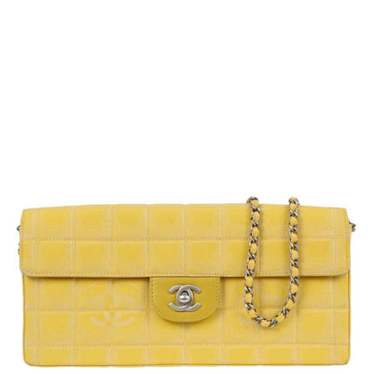 Chanel Yellow Jacquard Nylon Travel Line East West Shoulder Bag