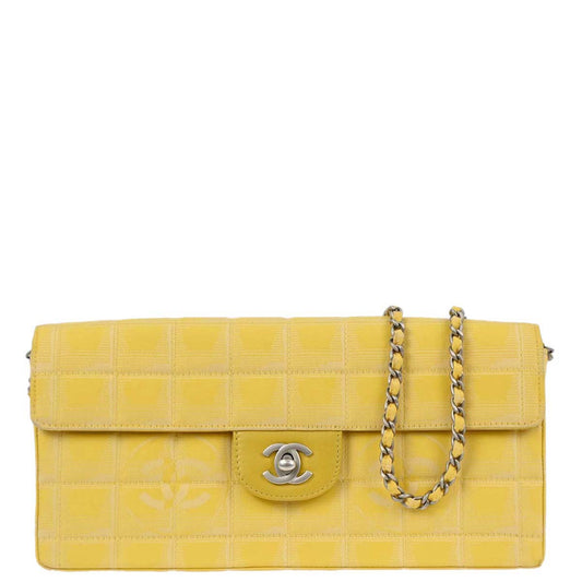 Chanel Yellow Jacquard Nylon Travel Line East West Shoulder Bag
