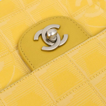 Chanel Yellow Jacquard Nylon Travel Line East West Shoulder Bag