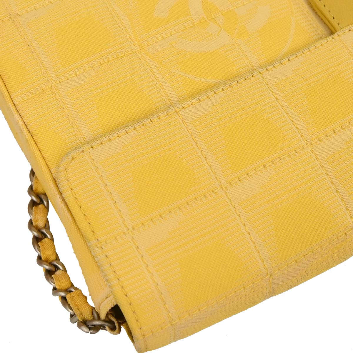 Chanel Yellow Jacquard Nylon Travel Line East West Shoulder Bag