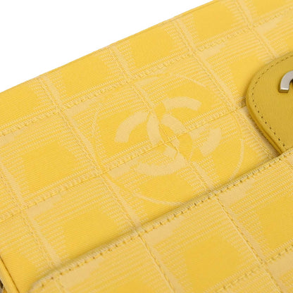 Chanel Yellow Jacquard Nylon Travel Line East West Shoulder Bag
