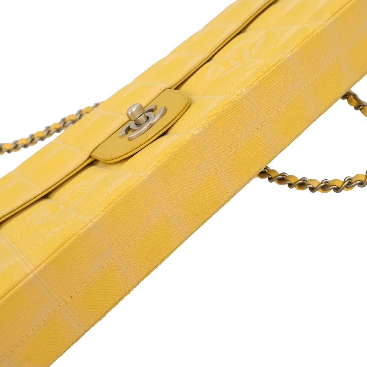 Chanel Yellow Jacquard Nylon Travel Line East West Shoulder Bag