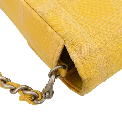 Chanel Yellow Jacquard Nylon Travel Line East West Shoulder Bag