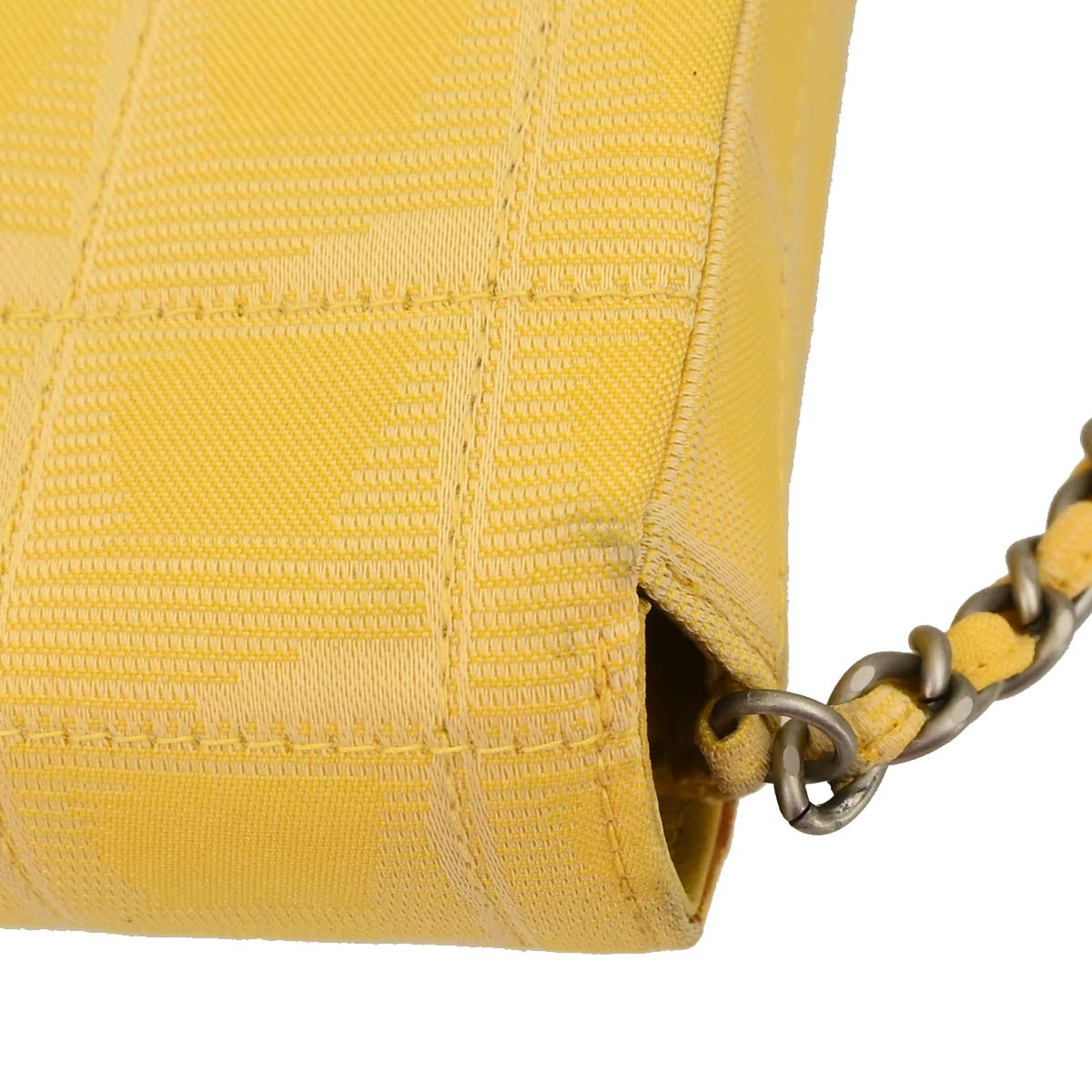 Chanel Yellow Jacquard Nylon Travel Line East West Shoulder Bag