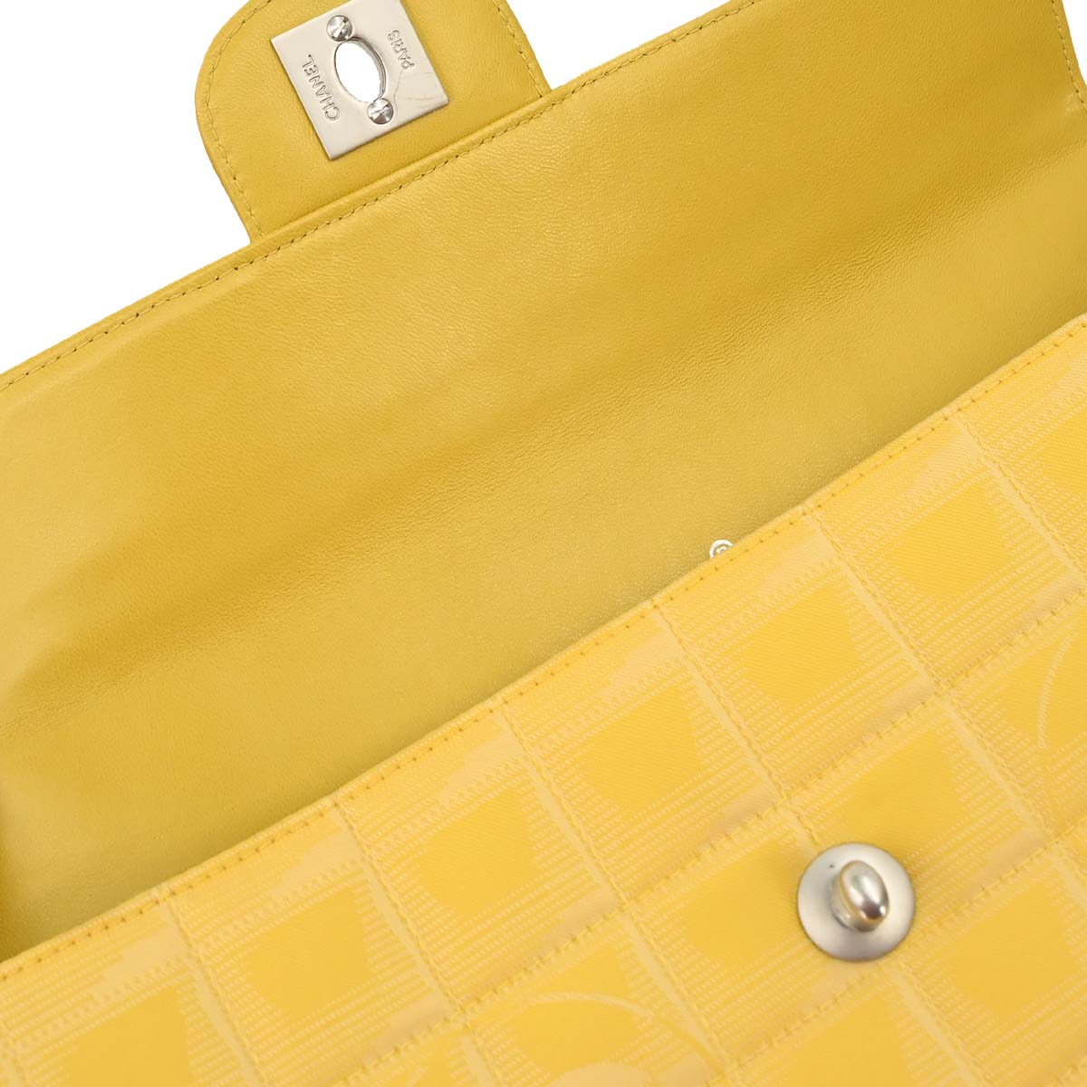 Chanel Yellow Jacquard Nylon Travel Line East West Shoulder Bag