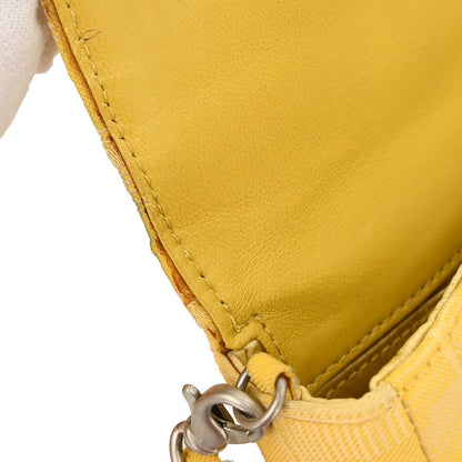 Chanel Yellow Jacquard Nylon Travel Line East West Shoulder Bag