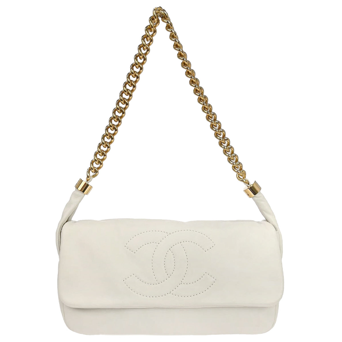 Chanel 2008-2009 White Lambskin Rodeo Drive Shoulder Bag