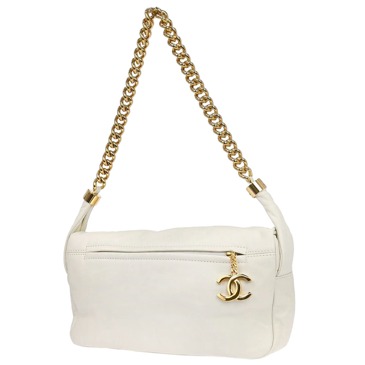 Chanel 2008-2009 White Lambskin Rodeo Drive Shoulder Bag