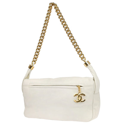 Chanel 2008-2009 White Lambskin Rodeo Drive Shoulder Bag