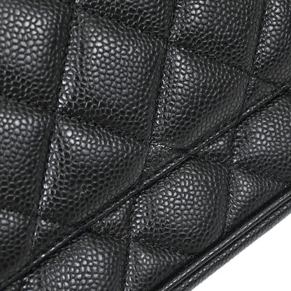 Chanel Black Caviar Skin Medallion Tote Handbag
