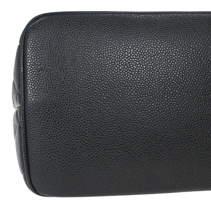 Chanel Black Caviar Skin Medallion Tote Handbag