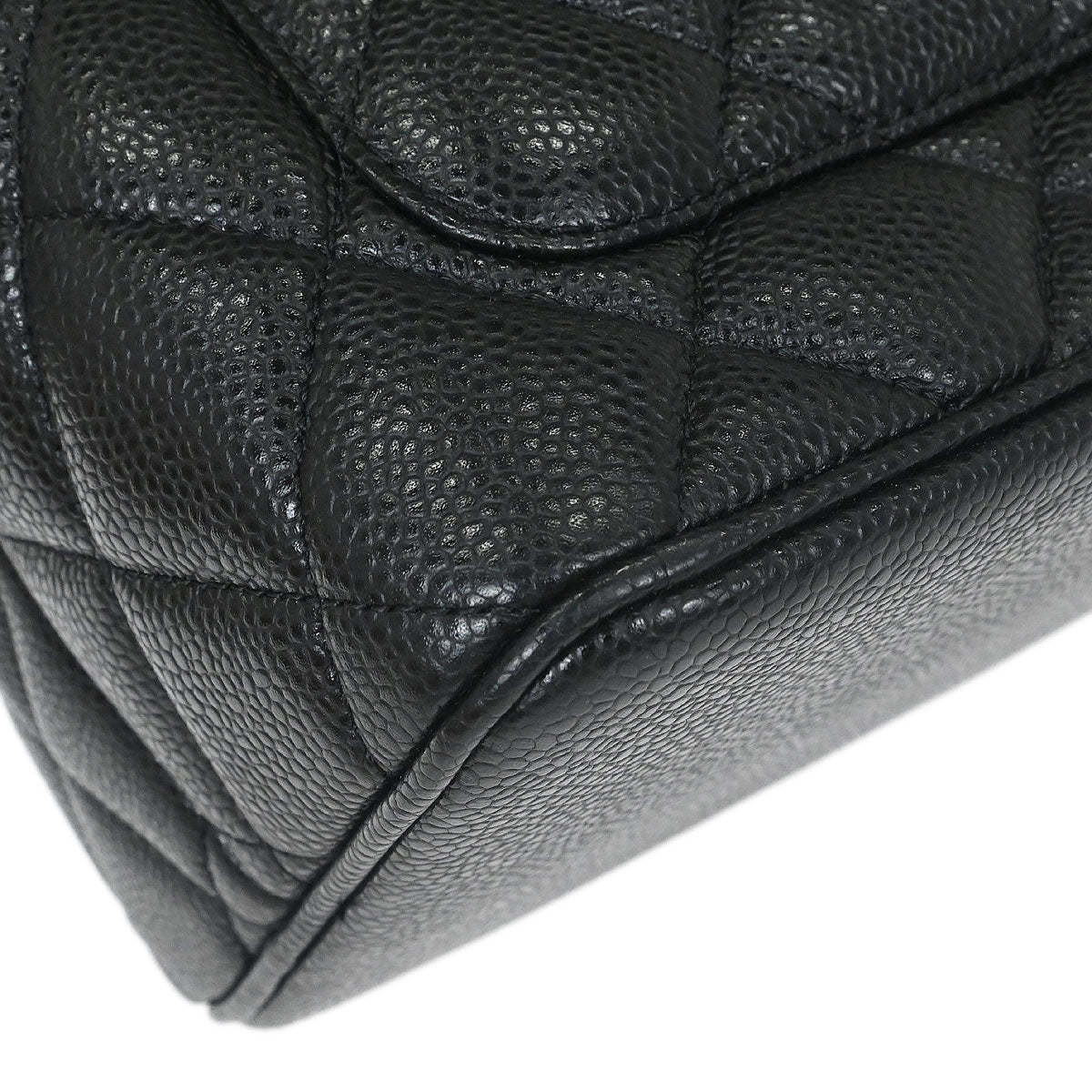 Chanel Black Caviar Skin Medallion Tote Handbag