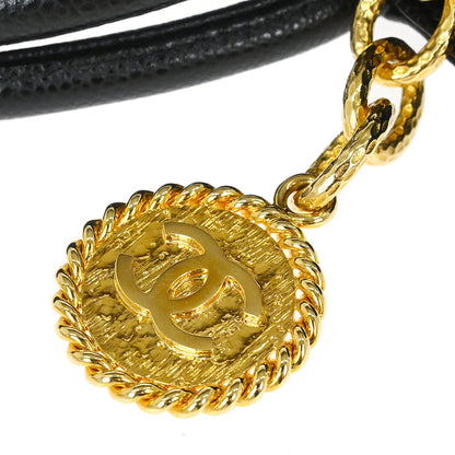 Chanel Black Caviar Skin Medallion Tote Handbag