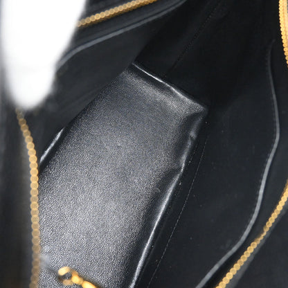 Chanel Black Caviar Skin Medallion Tote Handbag