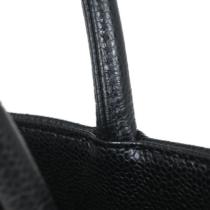 Chanel Black Caviar Skin Medallion Tote Handbag